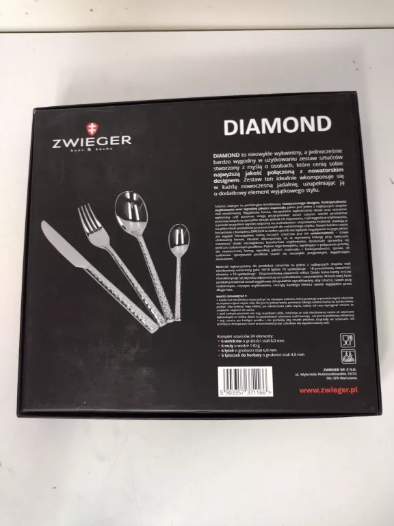 ZWIEGER ZWIEGER DIAMOND KOMPLET 24SZT SZTUĆCÓW