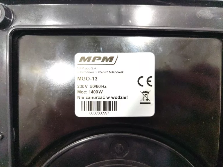 GOFROWNICA MPM MGO-13 SREBRNA 1400 W