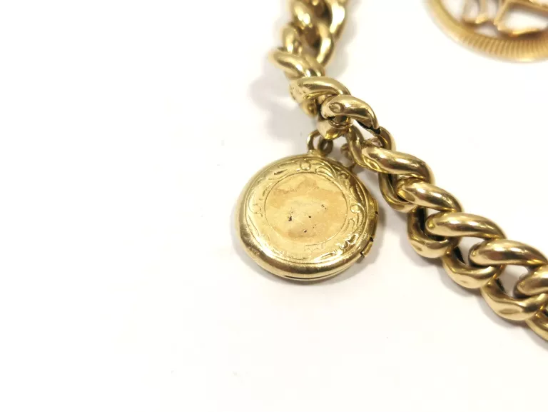 ZŁOTA BRANSOLETKA Z PAMIĄTKOWĄ MONETĄ (585) 23,09G