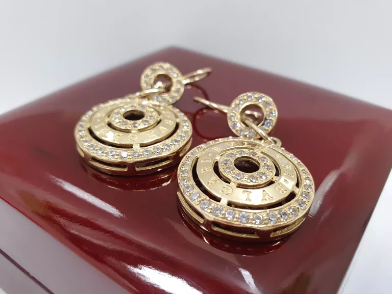 PRZEPIĘKNE ZŁOTE KOLCZYKI BULGARI 15,28G 585 14K