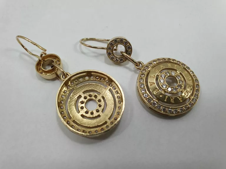PRZEPIĘKNE ZŁOTE KOLCZYKI BULGARI 15,28G 585 14K