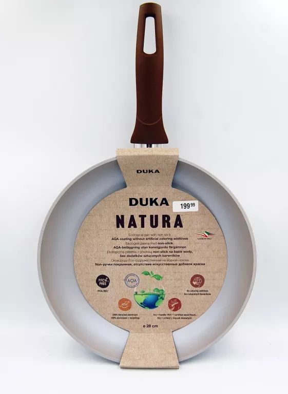 PATELNIA EKOLOGICZNA DUKA NATURAL 28 CM ALUMINIOW