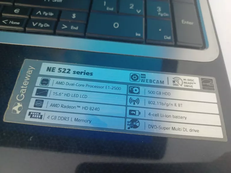 LAPTOP GATEWAY NE 522 SERIES ACER