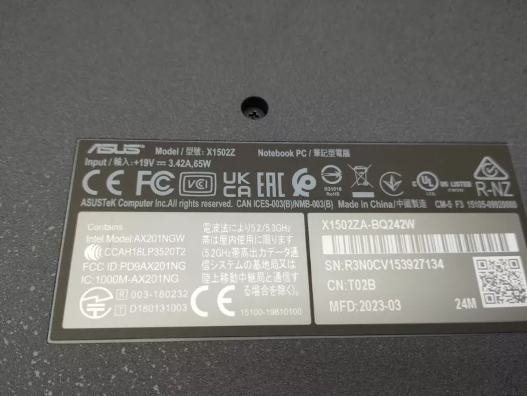 LAPTOP ASUS VIVOBOOK X1502ZA-BQ242W GWARANCJA