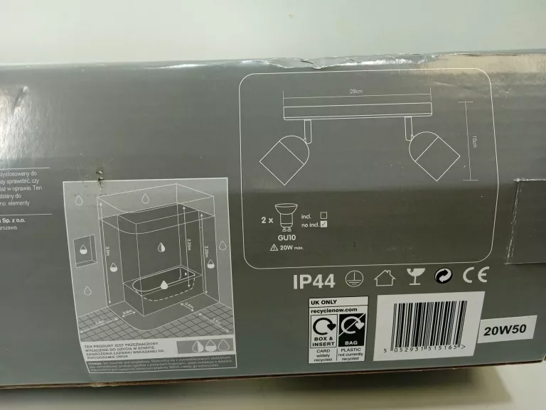 SPOT PLAFON ŁAZIENKOWY COLOURS GENLIS 2 X 20 W GU1