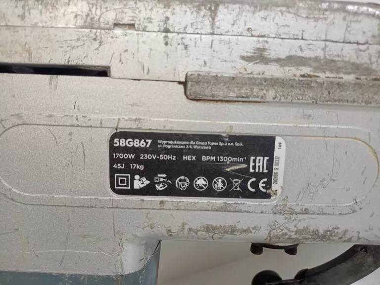 MŁOT WYBURZENIOWY GRAPHITE 58G867 1700W 45J