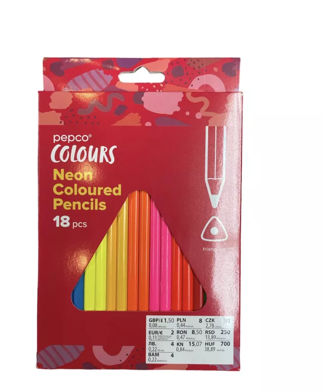 KREDKI PEPCO COLOURS 18SZT NEON