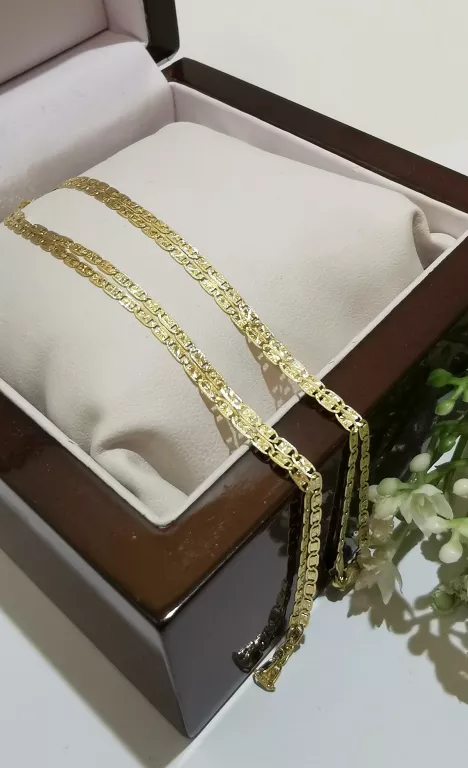 ZŁOTY ŁAŃCUSZEK Z PŁASKIMI OGNIWAMI DŁ.55CM