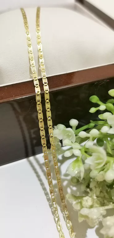 ZŁOTY ŁAŃCUSZEK Z PŁASKIMI OGNIWAMI DŁ.55CM