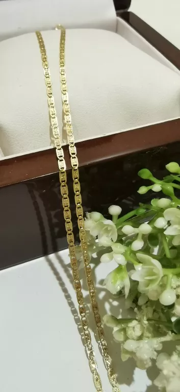 ZŁOTY ŁAŃCUSZEK Z PŁASKIMI OGNIWAMI DŁ.55CM