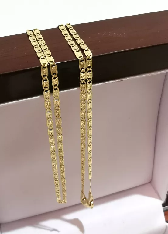 ZŁOTY ŁAŃCUSZEK Z PŁASKIMI OGNIWAMI DŁ.55CM
