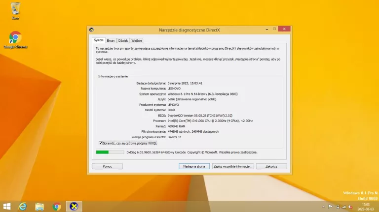 LAPTOP LENOVO IDEAPAD 110-15ISK 4/500 GB HDD OPIS