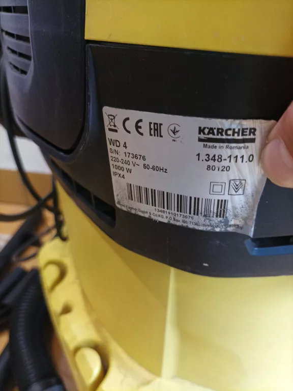 ODKURZACZ KARCHER WD4 USZKODZONY