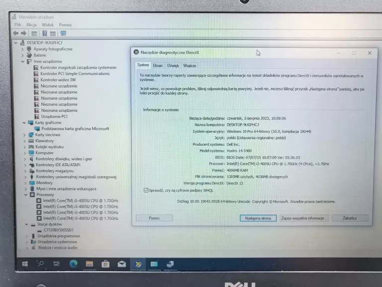 DELL VOSTRO 14-5480 I3/4GB RAM/128GB SSD