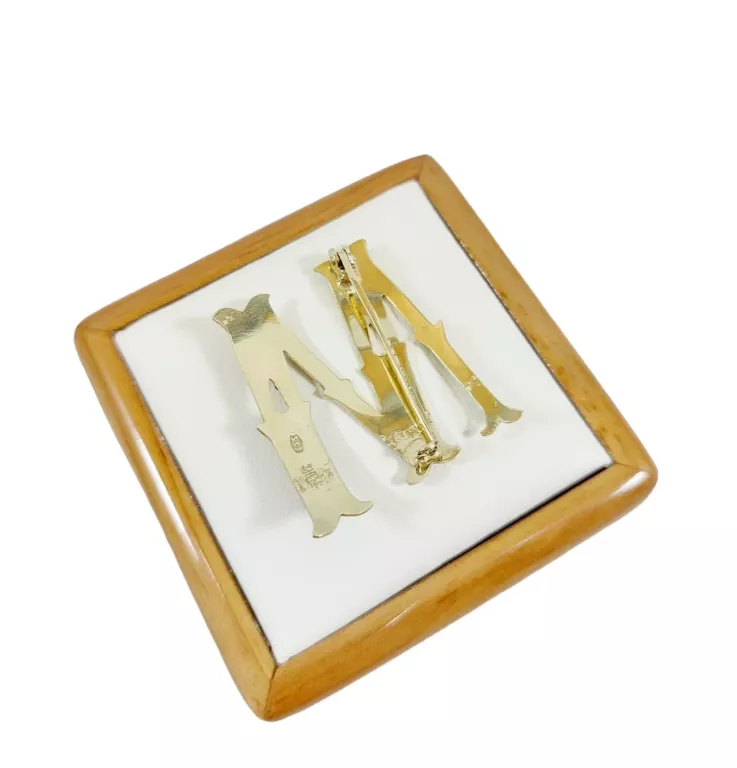 ZŁOTA BROSZKA LITERA "M" # 333 3,03G 3CM