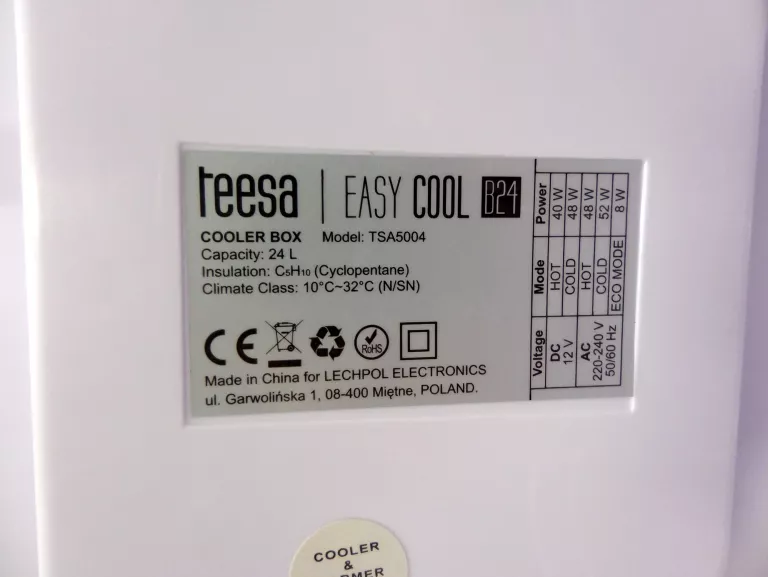 LODÓWKA TURYSTYCZNA TEESA EASY COOL B24