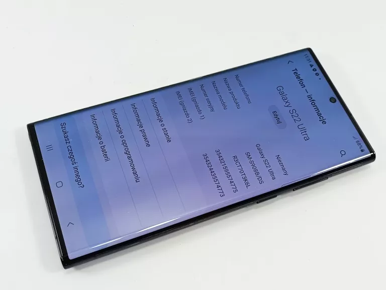 SAMSUNG GALAXY S22 ULTRA 12/256GB USZKODZONY