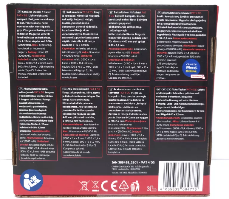 ZSZYWACZ/ GWOŹDZIARKA AKUMULATOROWA PARKSIDE