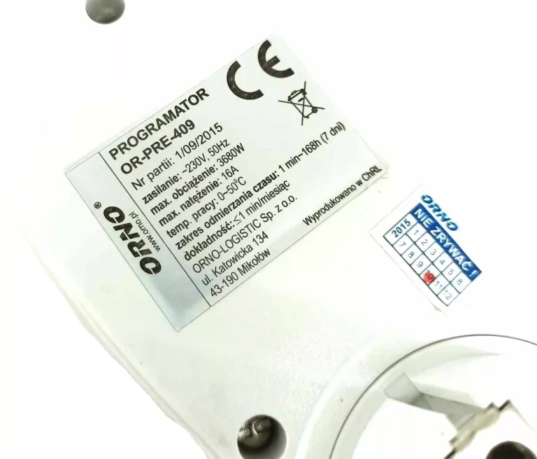 ELEKTRONICZNY PROGRAMATOR CZASOWY ORNO OR-PRE-409