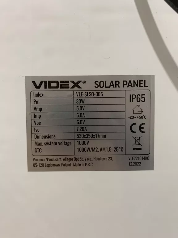 LAMPA ULICZNA VLE-SLSO-305