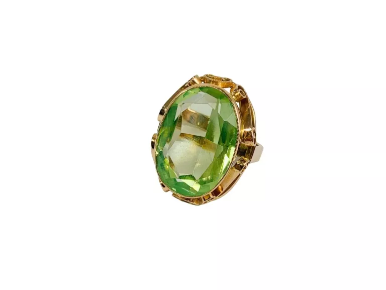 ZŁOTY PIERŚCIONEK SPINEL ZIELONY 585 W:11,39 R.19