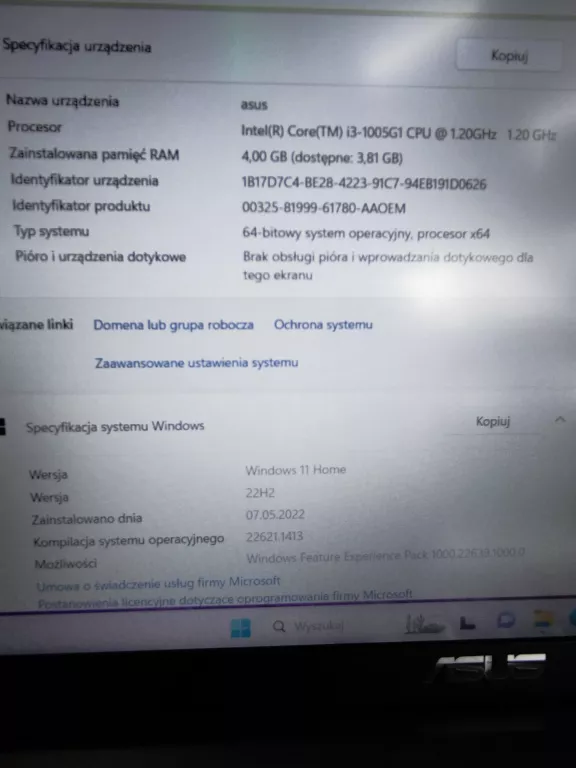 LAPTOP ASUS X509JA-EJ270T GW/13-11-2021