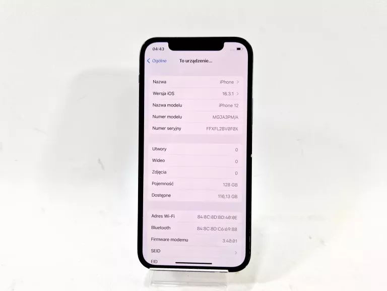 IPHONE 12 | 4GB/128GB CZARNY KONDYCJA BATERII 84%