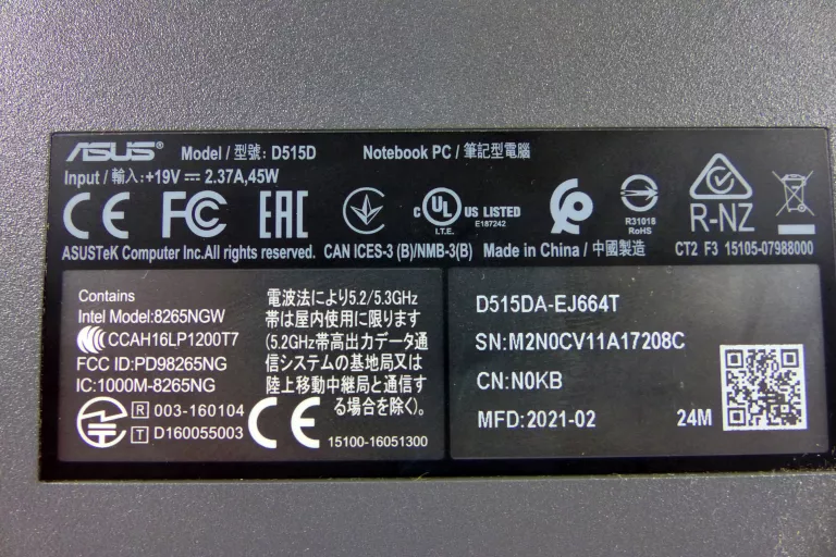 LAPTOP ASUS D515DA-EJ664T + LAD