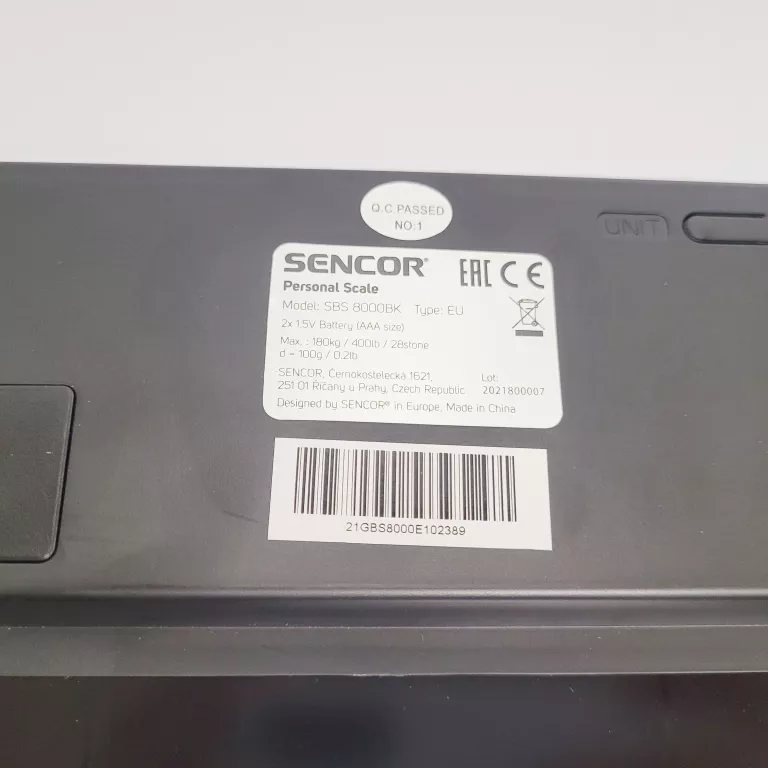 WAGA ŁAZIENKOWA SENCOR SBS 8000BK
