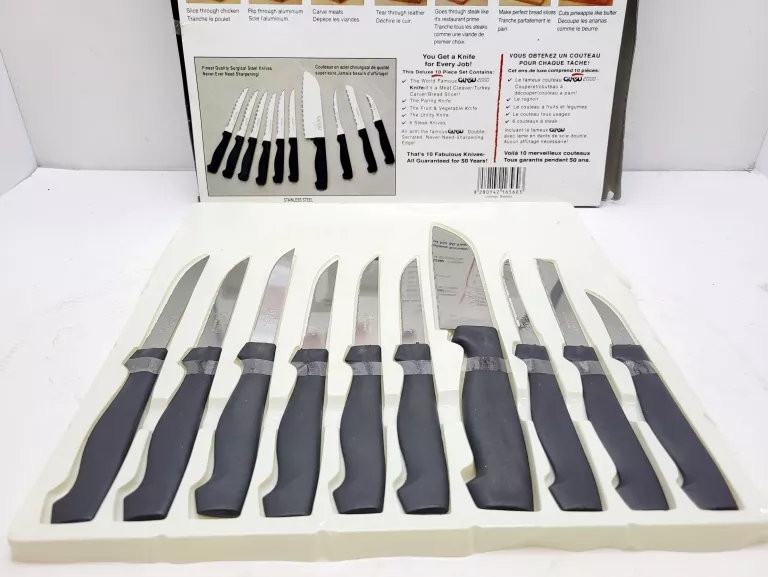 Vintage the Original Ginsu 2000 Deluxe 10 Piece Knife Set as Seen