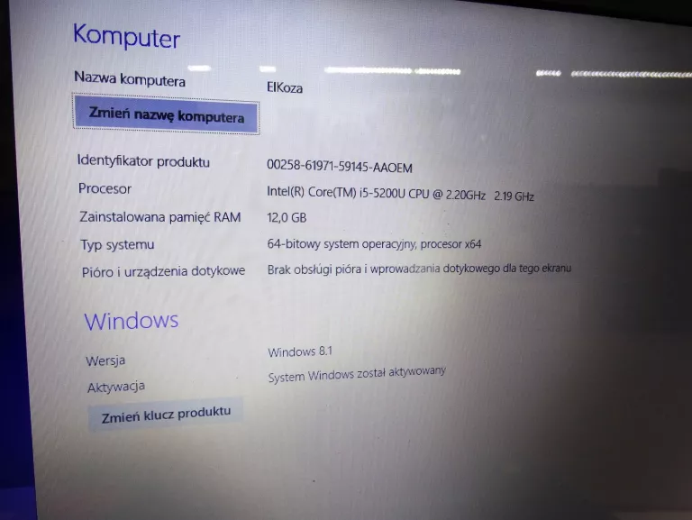 LAPTOP HP DUZY BEZ BATERII + LAD