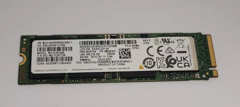 DYSK SAMSUNG PM981A MZ-VLB256B 256GB SSD M.2 2280