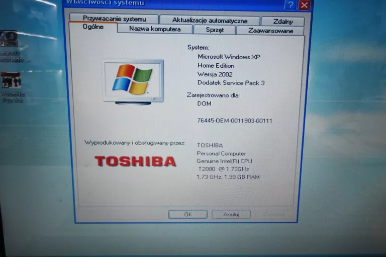 LAPTOP TOSHIBA SATELITE P200-13Z
