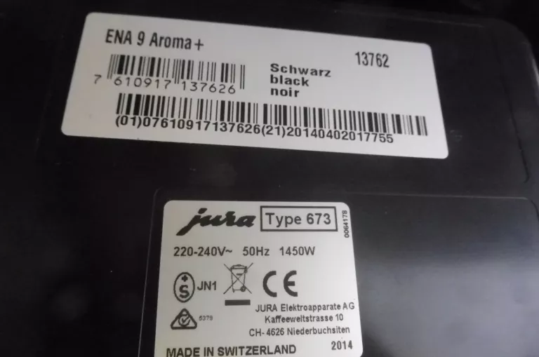 EKSPRES CIŚNIENIOWY JURA ENA 9 AROMA + TYP - 673