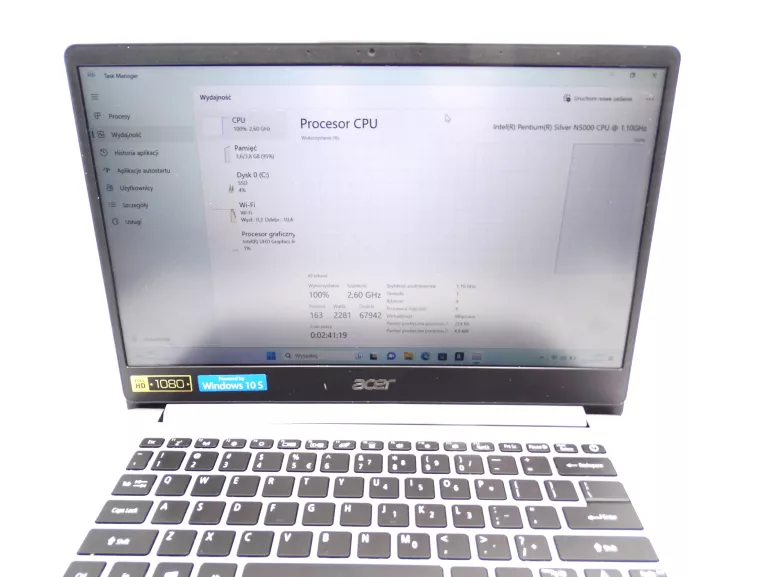 LAPTOP ACER SWIFT 1 INTEL PENTIUM N5000 4GB/128