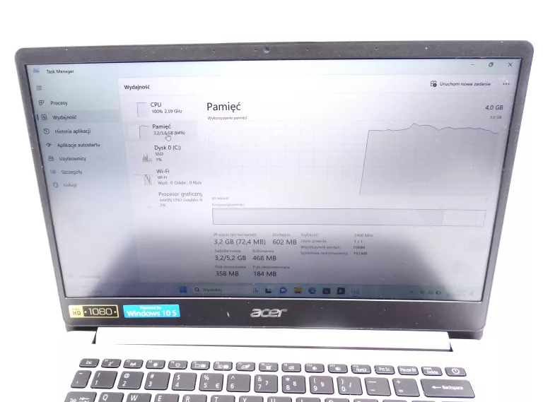 LAPTOP ACER SWIFT 1 INTEL PENTIUM N5000 4GB/128