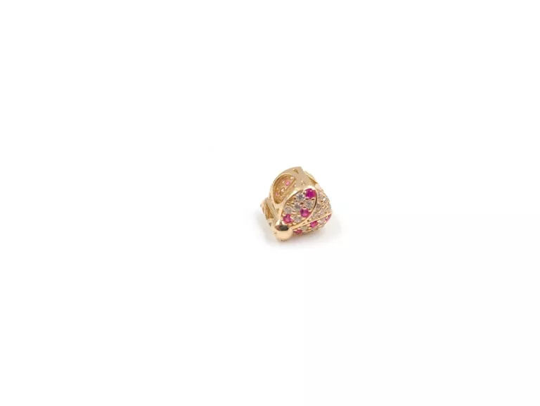 ZAWIESZKA CHARMS BIEDRONKA KOLOROWE CYRKONIE 585 / 1,63 G