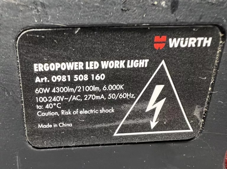 LAMPA ROBOCZA WURTH ERGOPOWER 60W