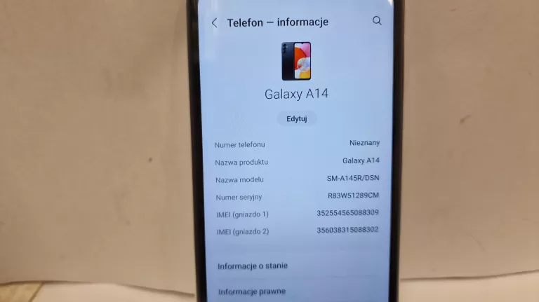 TELEFON SAMSUNG GALAXY A14 4GB/64GB ZABLOKOWANY