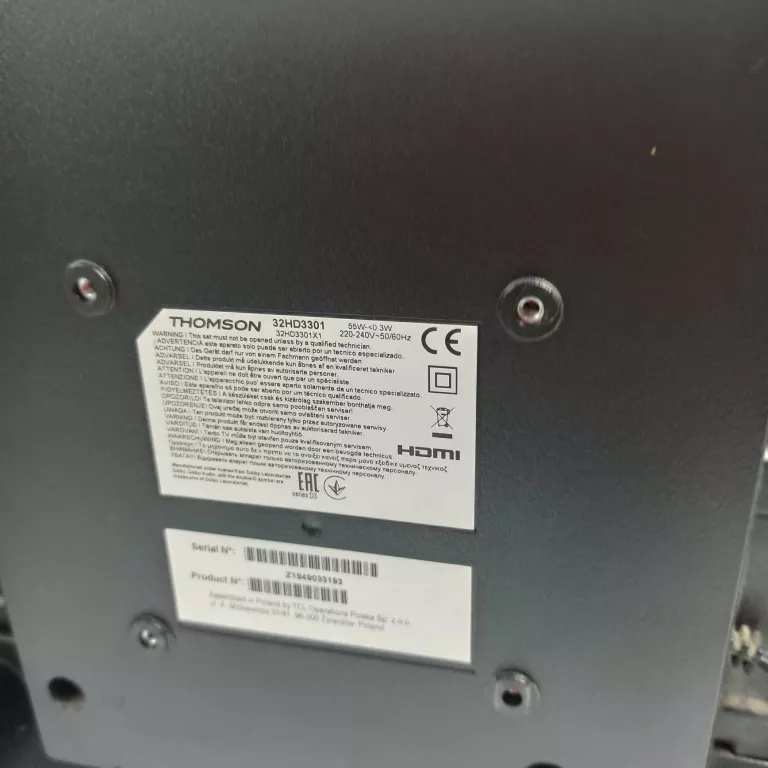 TELEWIZOR THOMSON 32HD3301,UCHWYT,PILOT