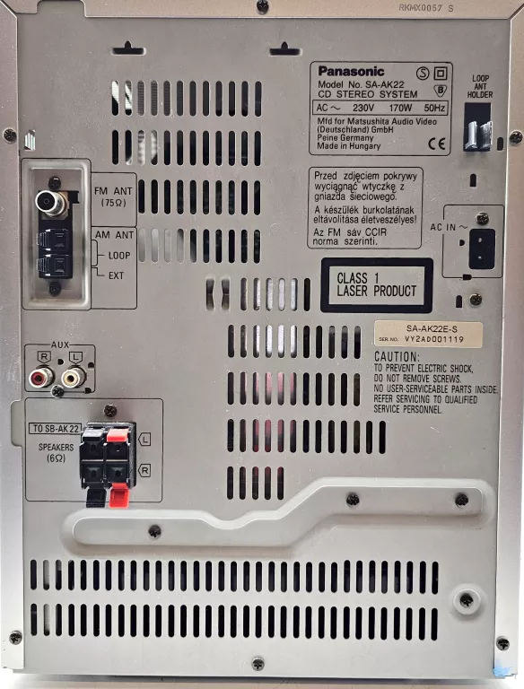 wieza-sa-ak22-panasonic-glosniki-pilot-stan-uzywany