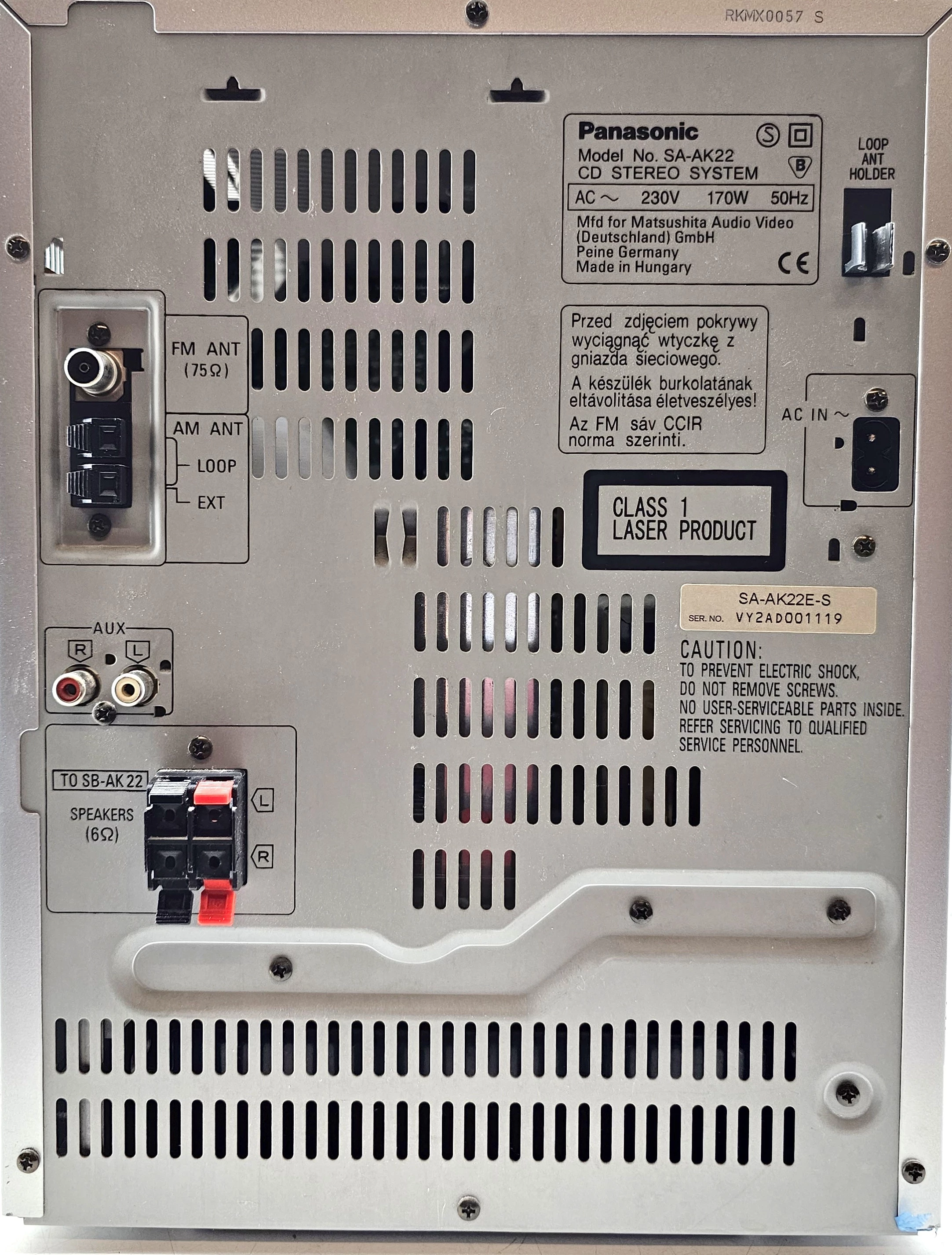 wieza-sa-ak22-panasonic-glosniki-pilot-stan-uzywany