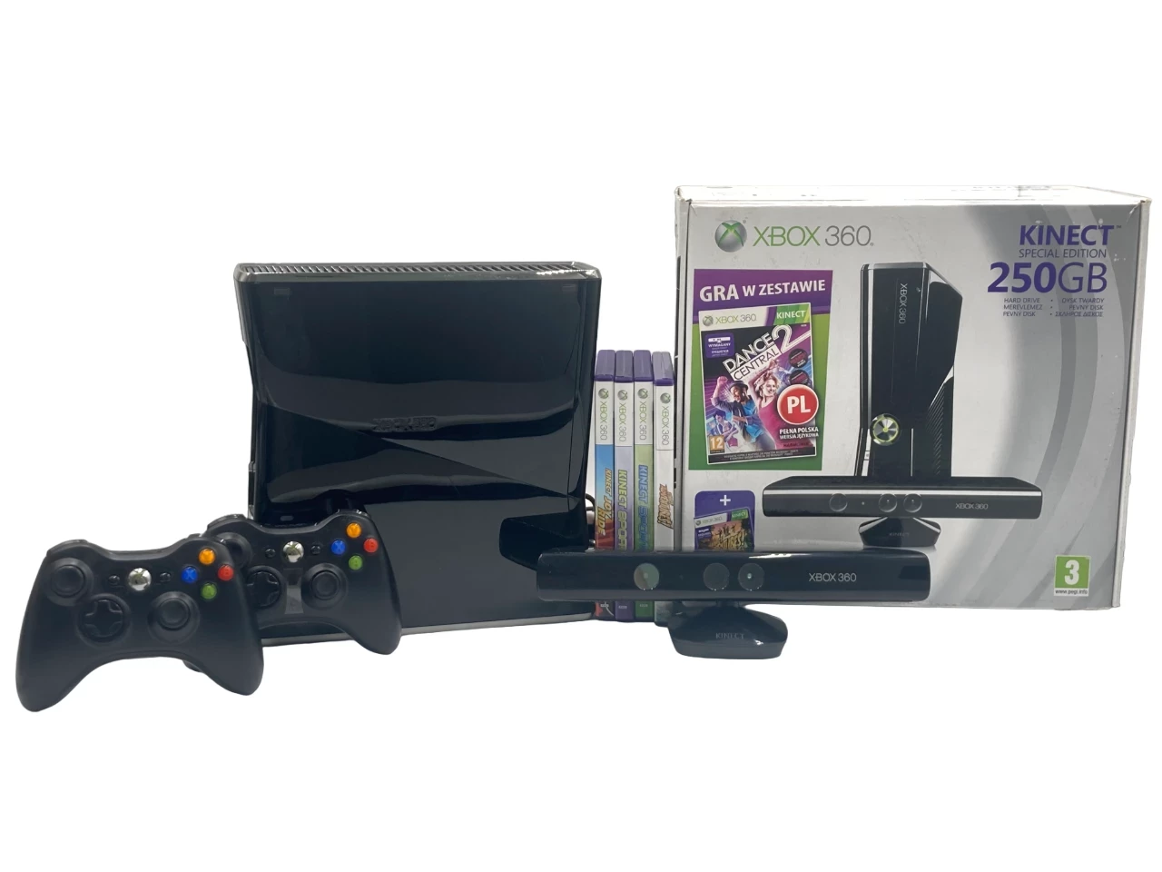 microsoft-xbox-360-slim-250gb-kinect-2xpad-gry-gorne-przedmiescie-7a-zory
