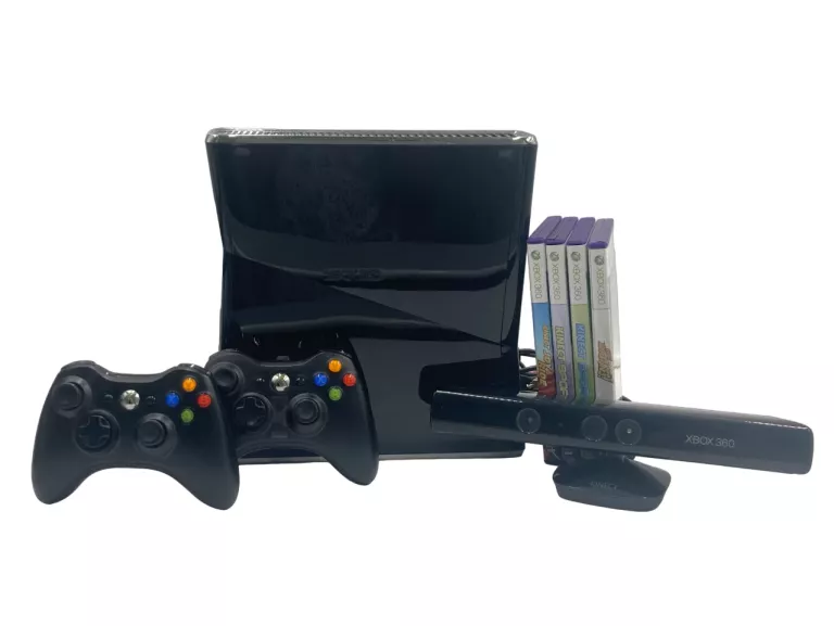 microsoft-xbox-360-slim-250gb-kinect-2xpad-gry-stan-uzywany