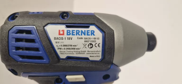 WKRĘTARKA UDAROWA AKUMULATOROWA BERNER BASIC-1 18V