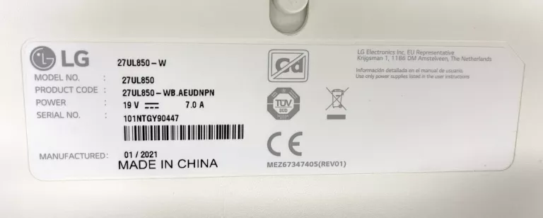 MONITOR LG LG 27UL850-W AKCESORIA