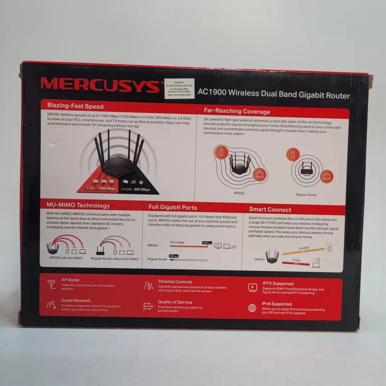 ROUTER MERCUSYS MR50G AC1900 KOMPLET