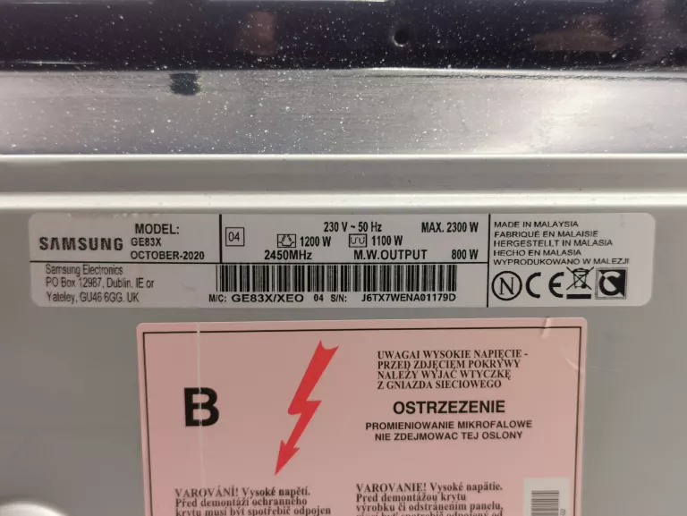 KUCHENKA MIKROFALOWA SAMSUNG GE83X 800W 23L