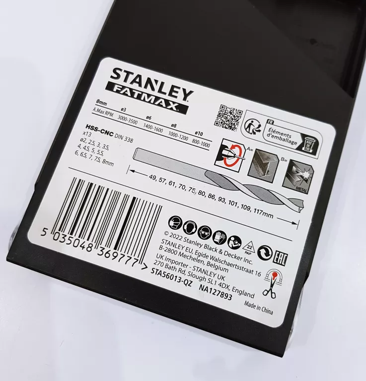 STANLEY FATMAX WIERTŁA DO METALU 13EL STA56013