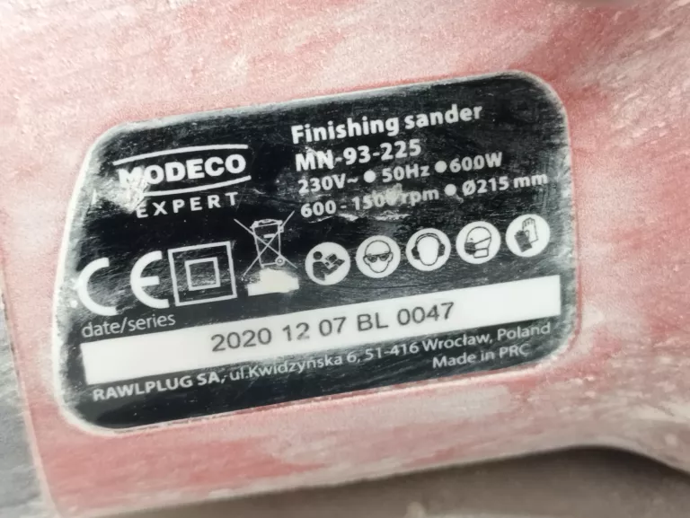 SZLIFIERKA DO GIPSU MODECO EXPERT 600 W + WALZIKA